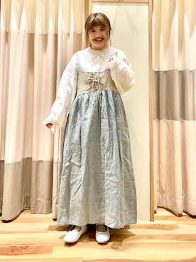 「kazumiコラボ」｜「アイテム（その他シューズ）」を使った、えりさん（レディース・150cm）の冬コーディネート