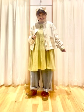 「チュニック」｜「アイテム（ブルゾン）」を使った、えりさん（レディース・150cm）の春コーディネート