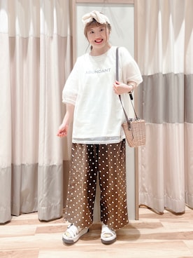 「ドットパンツ」｜えりさん（レディース・150cm）の夏コーディネート