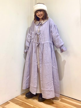 「kazumiコラボ」｜「アイテム（キャップ）」を使った、えりさん（レディース・150cm）の秋コーディネート