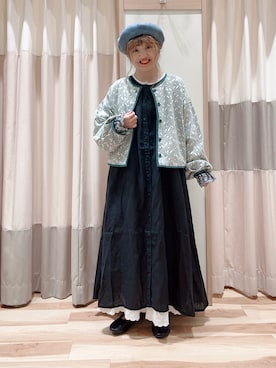 「kazumiコラボ」｜「アイテム（ジャケット/アウター）」を使った、えりさん（レディース・150cm）の秋コーディネート