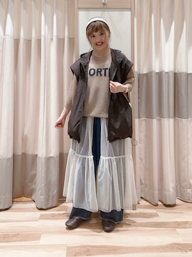 「アイテム（ブルゾン）」を使った、えりさん（レディース・150cm）の秋コーディネート