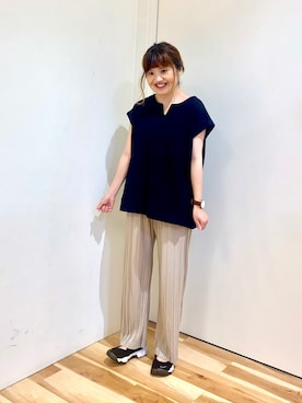「Samansa Mos2 blue（サマンサモスモスブルー）のアイテム（パンツ）」を使った、えりさん（レディース・150cm）の夏コーディネート