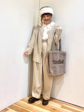 「ゆるゆる」｜「アイテム（キャップ）」を使った、えりさん（レディース・150cm）の秋コーディネート