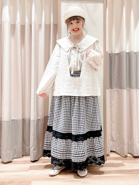 「リバーシブル」｜「アイテム（バレエシューズ）」を使った、えりさん（レディース・150cm）の春コーディネート