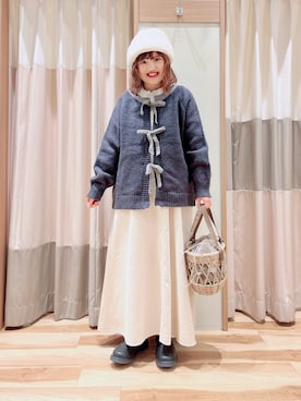 「メロートップス」｜「アイテム（ワンピース/ドレス）」を使った、えりさん（レディース・150cm）の冬コーディネート