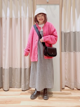 「メロートップス」｜「アイテム（ワンピース/ドレス）」を使った、えりさん（レディース・150cm）の秋コーディネート