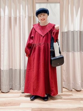 「スカラップ」｜「アイテム（ワンピース/ドレス）」を使った、えりさん（レディース・150cm）の秋コーディネート