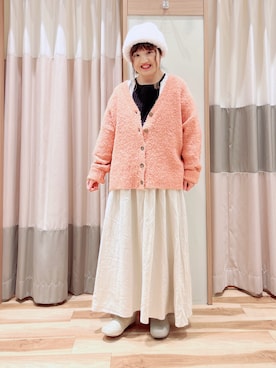 「スクエアトゥ」｜「アイテム（帽子）」を使った、えりさん（レディース・150cm）の冬コーディネート