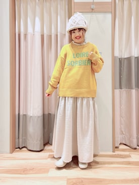 「スクエアトゥ」｜「アイテム（帽子）」を使った、えりさん（レディース・150cm）の冬コーディネート