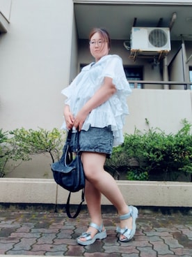 「Lee（リー）のアイテム（ショルダーバッグ）」を使った、にんじんさん（レディース・164cm）の夏コーディネート
