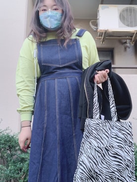 「PUNYUS（プニュズ）のアイテム（オールインワン・サロペット）」を使った、にんじんさん（レディース・164cm）の秋コーディネート