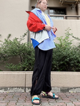 「アイテム（マウンテンパーカー、その他）」を使った、にんじんさん（レディース・164cm）の春コーディネート