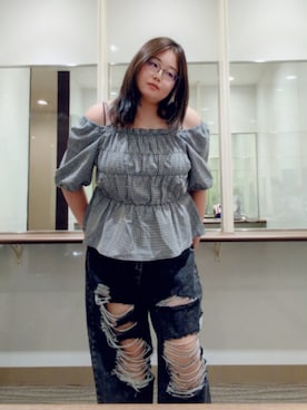 「ダメージ」｜にんじんさん（レディース・164cm）の夏コーディネート