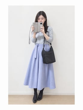 「Honeys（ハニーズ）のアイテム（スカート）」を使った、さほさん（レディース・153cm）の秋コーディネート