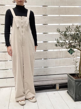 「reca（レカ）のアイテム（オールインワン・サロペット）」を使った、saoさん（レディース・156cm）の冬コーディネート
