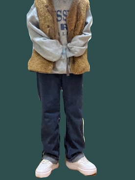 「アイテム（ベスト、ブラウン系）」を使った、kmcさん（レディース・154cm）の秋コーディネート