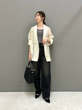 「RODE SKO（ロデスコ）のワンハンドル3WAYバッグ（ハンドバッグ）」を使った、rioさん（レディース・160cm）の夏コーディネート