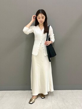 「SENSE OF PLACE by URBAN RESEARCH（センスオブプレイスバイアーバンリサーチ）のパッチワークVネックカーディガン（カーディガン/ボレロ）」を使った、rioさん（レディース・160cm）の秋コーディネート