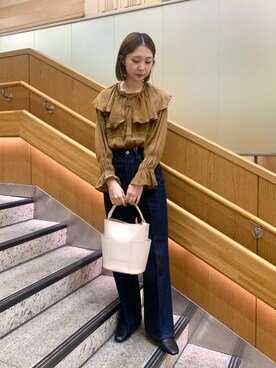 「襟付きトップス」｜「アイテム（その他シューズ）」を使った、rioさん（レディース・160cm）の夏コーディネート