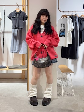 「アイテム（デニムスカート）」を使った、Fukuo Yuukaさん（レディース・145cm）の秋コーディネート