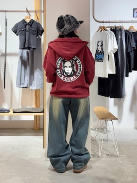 「アイテム（キャップ）」を使った、Fukuo Yuukaさん（レディース・145cm）の秋コーディネート