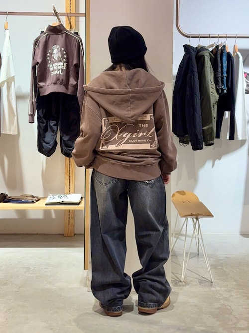 PIGMENT DYED FACE LABEL ZIP UP SWEAT HOODIE（パーカー）｜X