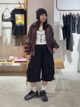 「アイテム（ニットキャップ/ビーニー）」を使った、Fukuo Yuukaさん（レディース・145cm・20代）の夏コーディネート