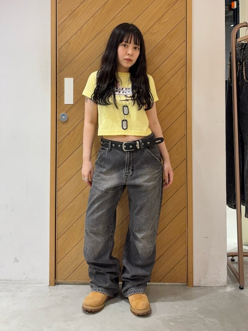 デニム・ジーパン FRAME Woman Jeans Green WP25WPA023 ROSEMARY Y2K Women's Green Cross Wide leg Denim Pants jeans グリーン