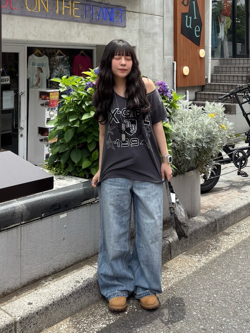 STAR AND EMBLEM S/S TEE（Tシャツ/カットソー）｜X-girl