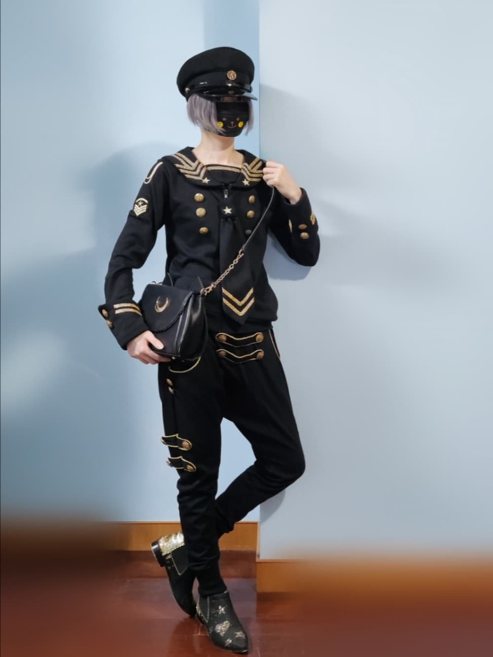 「丸舗の制帽 丸帽（帽子、ブラック系）」を使った、步同さん（レディース・162cm）の秋コーディネートの1枚目の写真