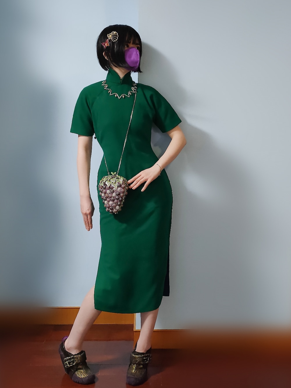 「Irregular Choiceのアイテム（パンプス、パープル系）」を使った、步同さん（レディース・162cm）の春コーディネートの1枚目の写真