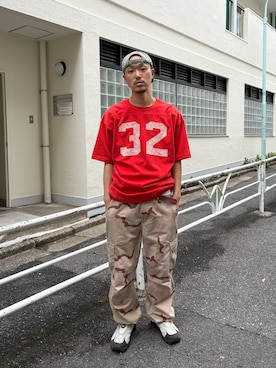 「迷彩パンツ」｜mitsuoさん（メンズ・176cm）の夏コーディネート
