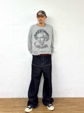 「アイテム（スウェット）」を使った、mitsuoさん（メンズ・176cm）の夏コーディネート