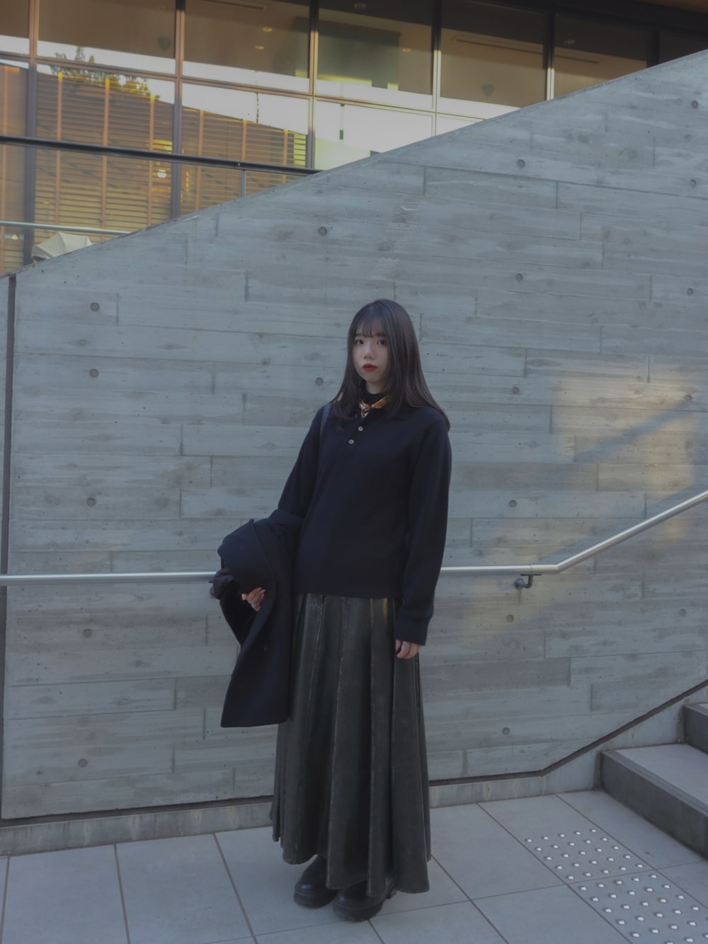 ビッグカラー2wayスタンドコートを使った人気ファッション