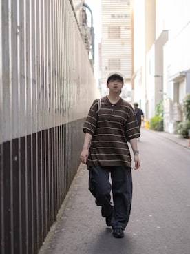 「アイテム（ポロシャツ）」を使った、よこやまあすか☁️ 𓈒𓂂𓏸さん（レディース・163cm）の秋コーディネート