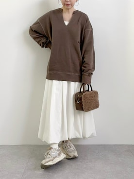 「アイテム（スウェット）」を使った、ayakoさん（レディース・156cm）の秋コーディネート