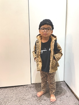 「no brand（ノーブランド）のアイテム（チノパンツ）」を使った、Gege & Yogurさん（キッズ・90cm）の春コーディネート