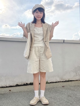 「休闲」｜「アイテム（サンダル）」を使った、beary_rabbitさん（レディース・156cm）の夏コーディネート