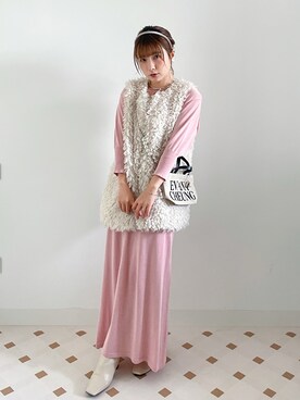 「RANDA」｜「アイテム（ブーツ）」を使った、beary_rabbitさん（レディース・156cm）の冬コーディネート