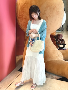 「休闲」｜「アイテム（サンダル）」を使った、beary_rabbitさん（レディース・156cm）の夏コーディネート