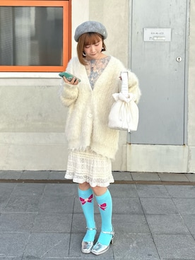 「BEAMS」｜「アイテム（ハンチング/ベレー帽）」を使った、beary_rabbitさん（レディース・156cm）の冬コーディネート