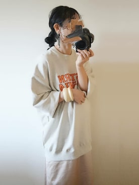 「ISOOK（アイスー）のアイテム（スウェット）」を使った、REL'aさん（レディース・163cm）の秋コーディネート