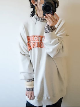 「ISOOK（アイスー）のアイテム（スウェット）」を使った、REL'aさん（レディース・163cm）の冬コーディネート