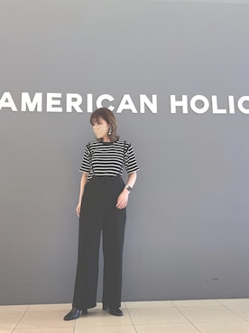 「AMERICAN HOLIC（アメリカンホリック）のアイテム（オールインワン・サロペット）」を使った、chinaさん（レディース・159cm）の春コーディネート