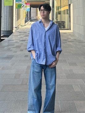 「Graphpaper（グラフペーパー）のアイテム（トップス）」を使った、N.さん（メンズ・185cm）の春コーディネート