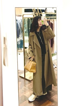 「アイテム（ボストンバッグ）」を使った、ranranさん（レディース・163cm）の秋コーディネート