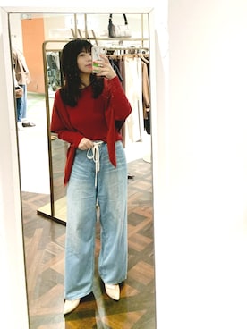 「アイテム（ストール/ショール）」を使った、ranranさん（レディース・163cm）の秋コーディネート