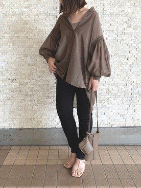 「RIVE DROITE（リヴドロワ）の【PHILIPPE AUDIBERT】バイカラーボリュームリング（リング）」を使った、ranranさん（レディース・163cm）の夏コーディネート