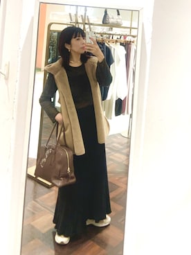 「アイテム（ピアス（両耳用））」を使った、ranranさん（レディース・163cm）の秋コーディネート
